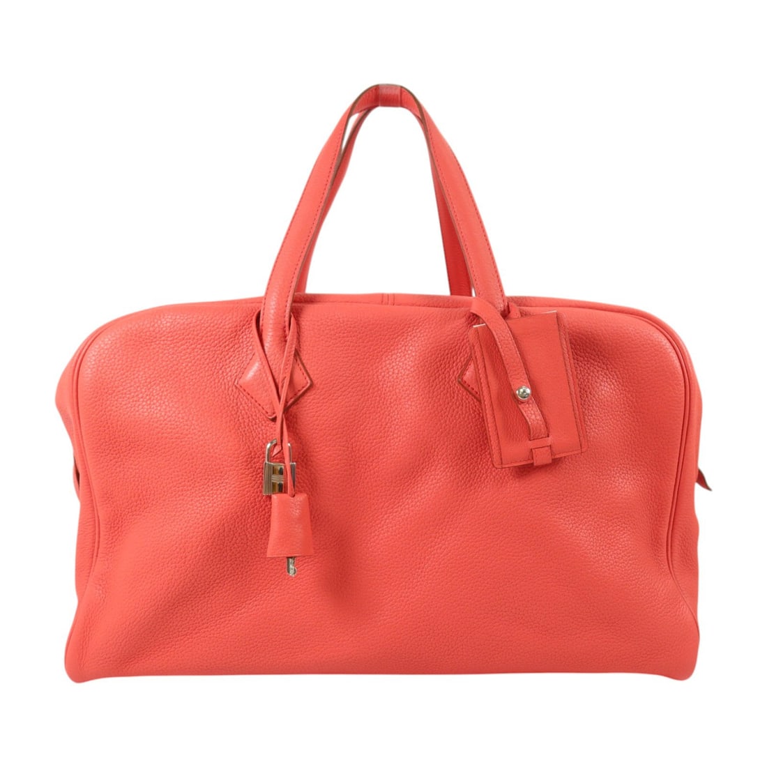 Hermes Victoria 43 Tote: Rouge Casaque Clemence leather tote bag.