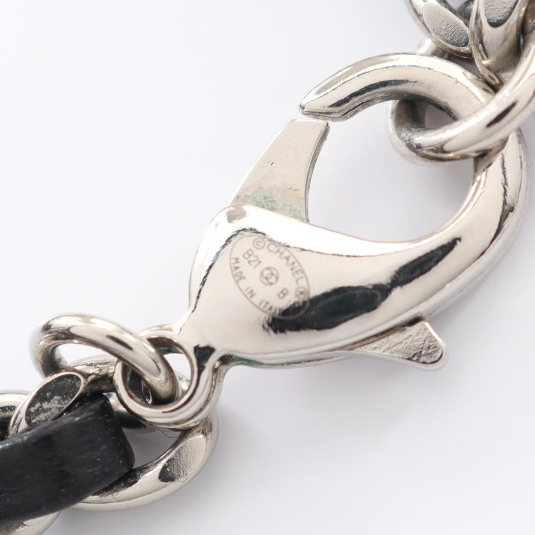 Chanel Coco Mark Leather Silver - 5