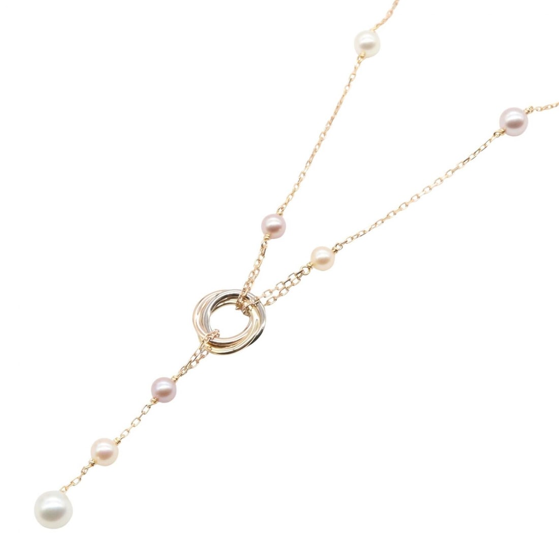 Cartier Trinity Pearl Necklace PG: Trinity Pearl necklace in K18 pink gold.