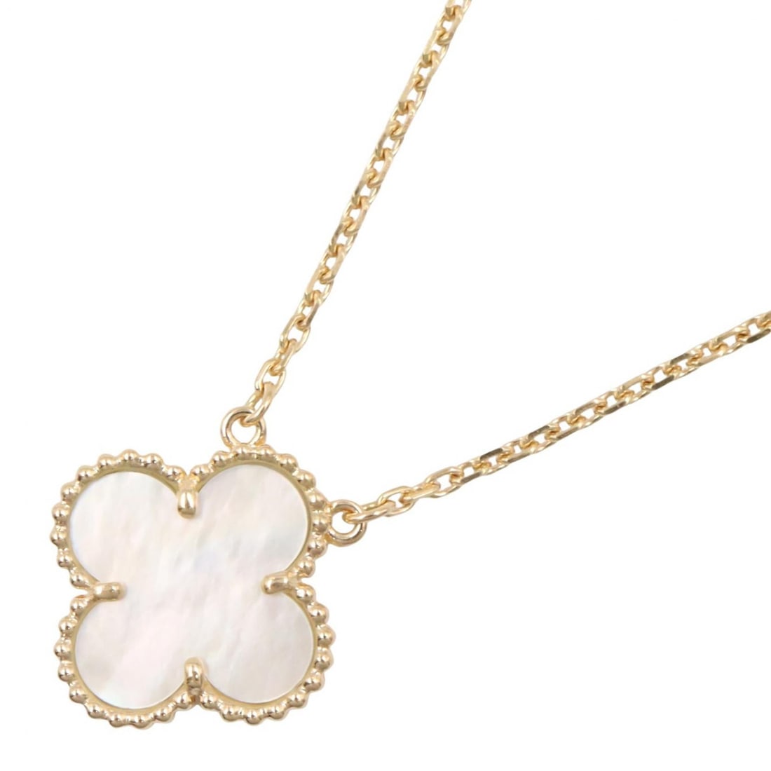 VCA Vintage Alhambra MOP YG: Vintage Alhambra necklace in K18 yellow gold with mother of pearl.