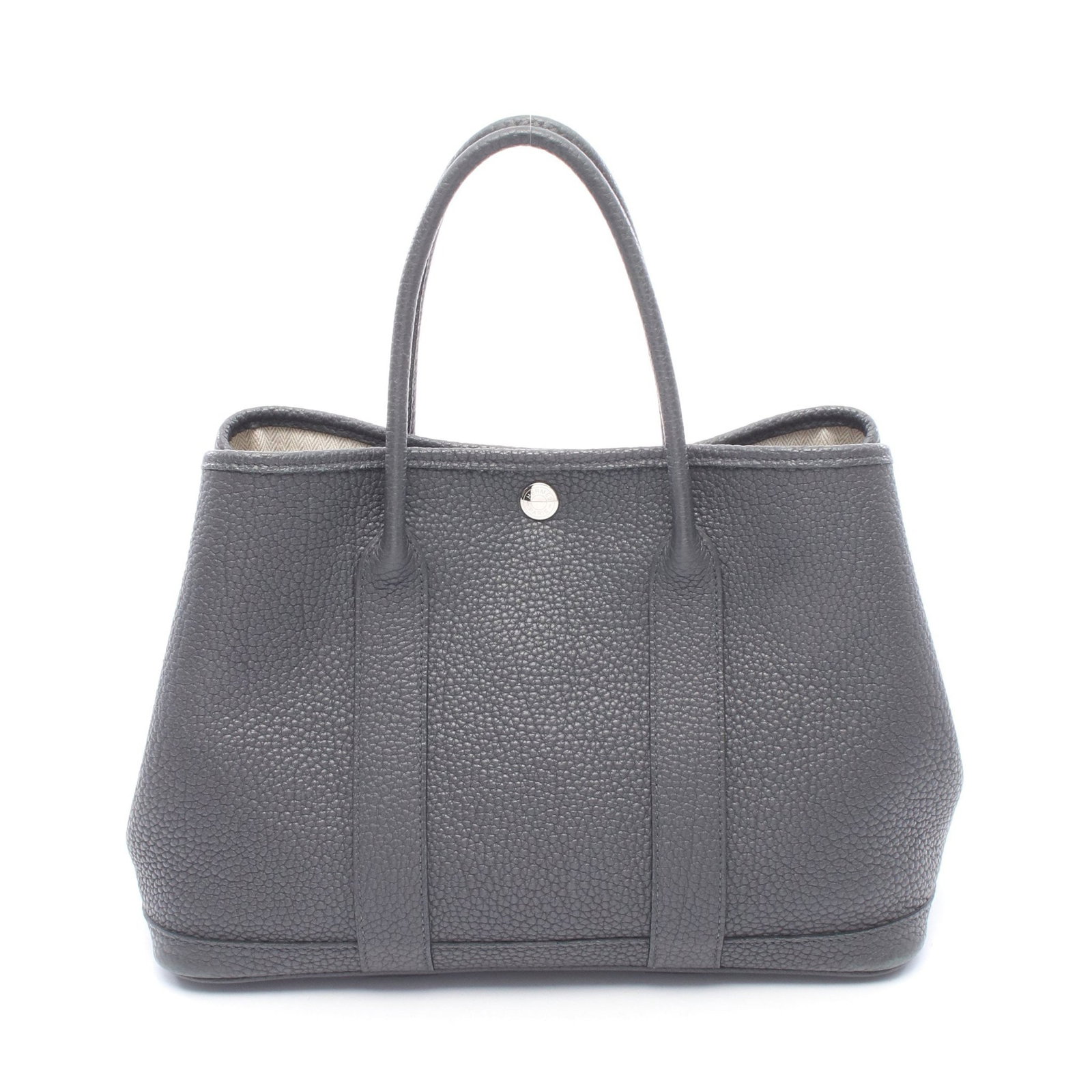 Hermes Garden Party TPM Ardoise: Dark gray Negonda leather tote bag.