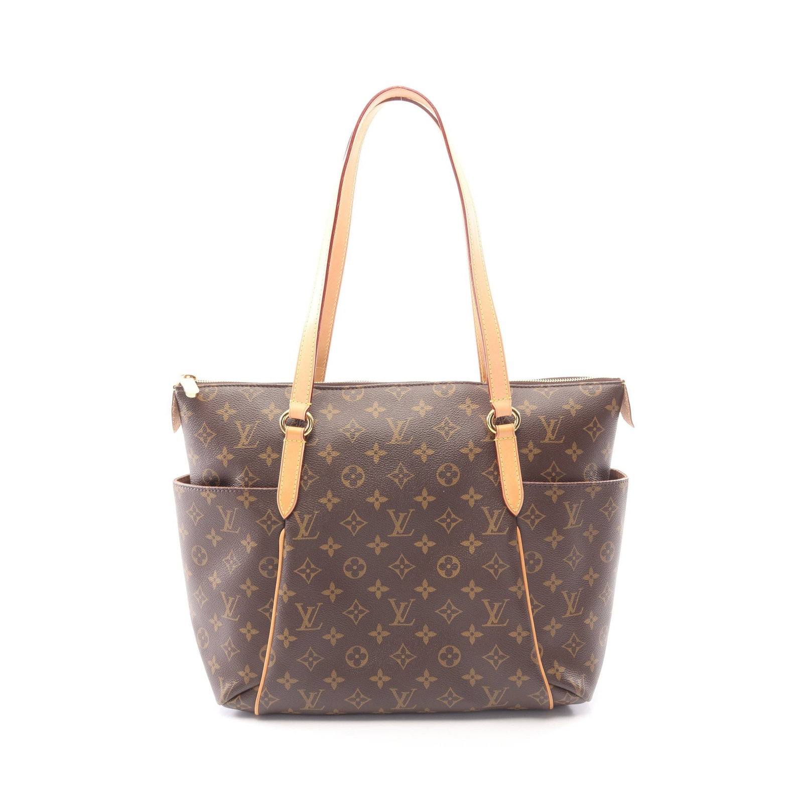 LV Totally MM Monogram Tote: Totally MM shoulder tote in brown Monogram canvas. Size 40 x 30 x 16 cm.