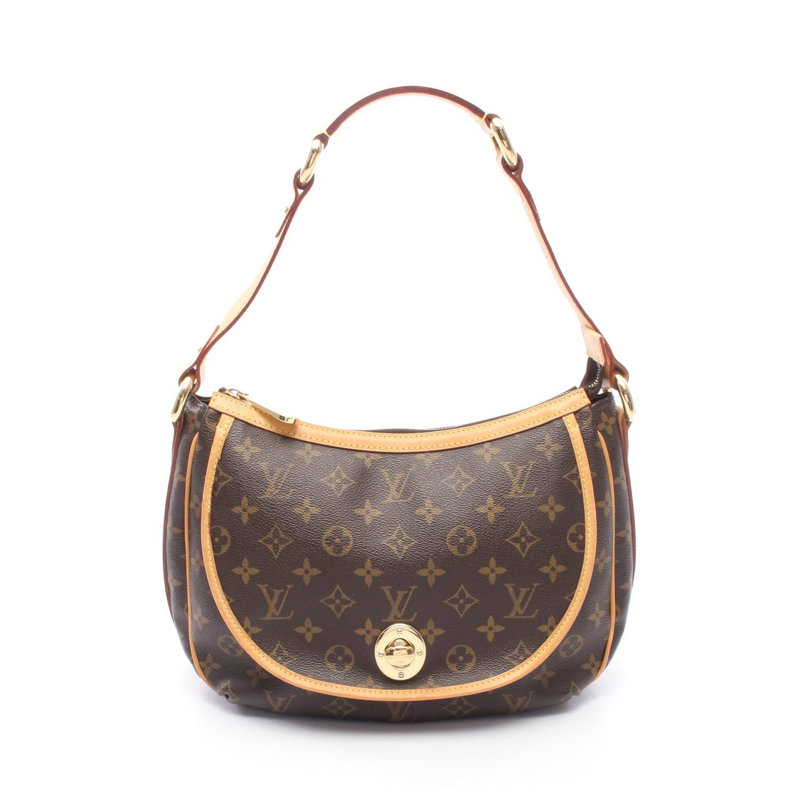 LV Tulum PM Monogram Shoulder: Tulum PM shoulder bag in brown Monogram canvas. Size 29 x 20 x 8 cm. Strap 56 cm.