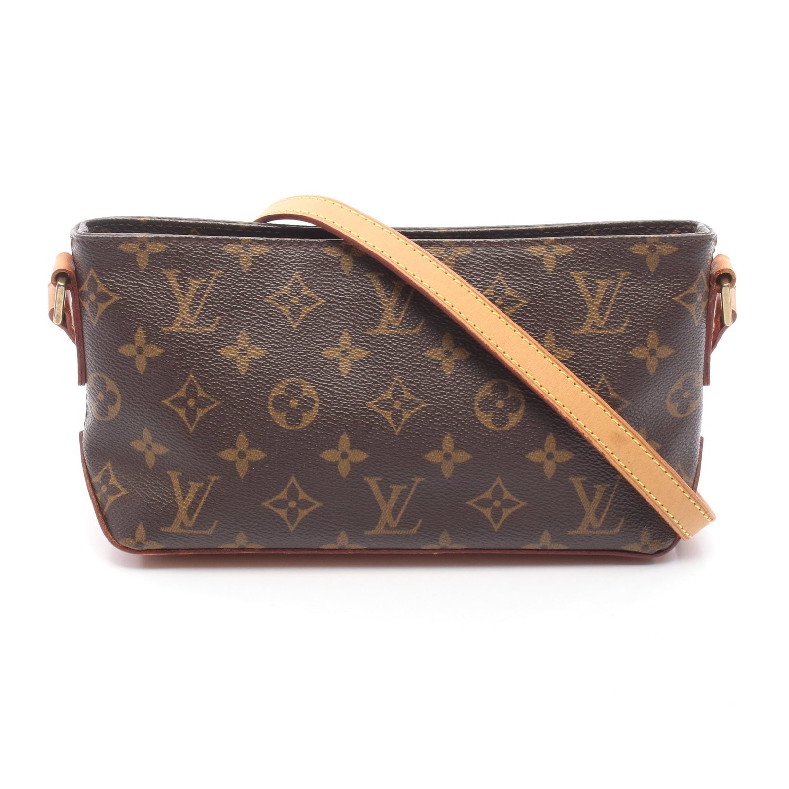 Louis Vuitton Trotteur Monogram: Trotteur shoulder bag in brown Monogram canvas. Size 22 x 12 x 7 cm.