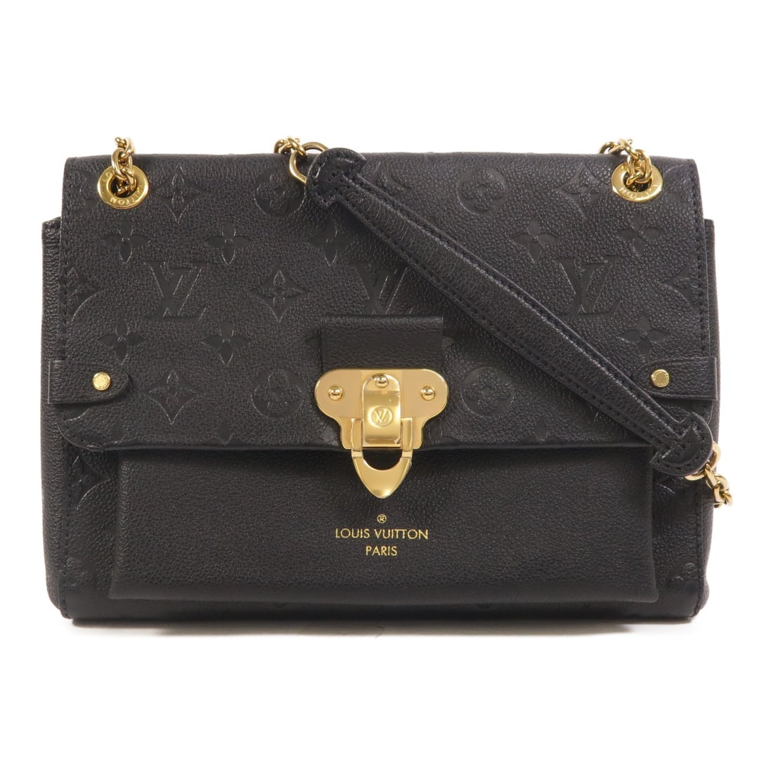 Louis Vuitton Vavin PM Chain: Black monogram empreinte chain shoulder bag.