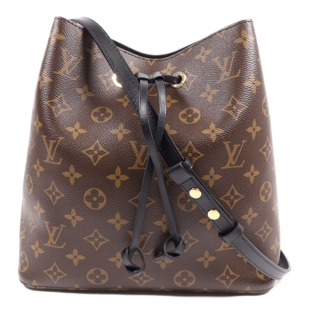 Louis Vuitton NeoNoe MM: Brown and black monogram shoulder bag.