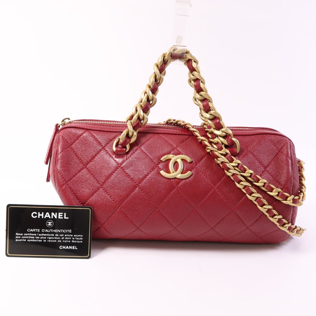 Chanel Bowling Bag Red - 10