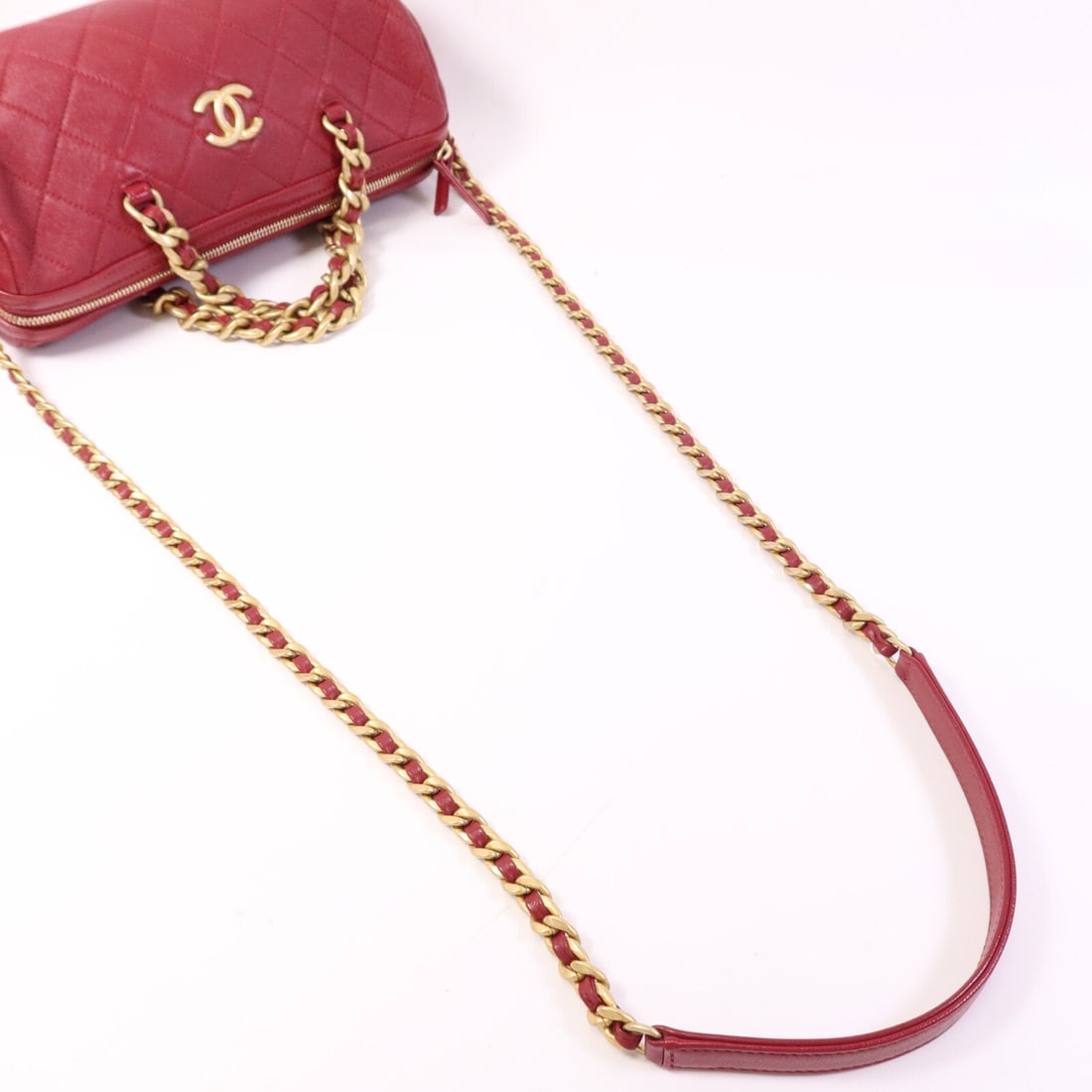 Chanel Bowling Bag Red - 9