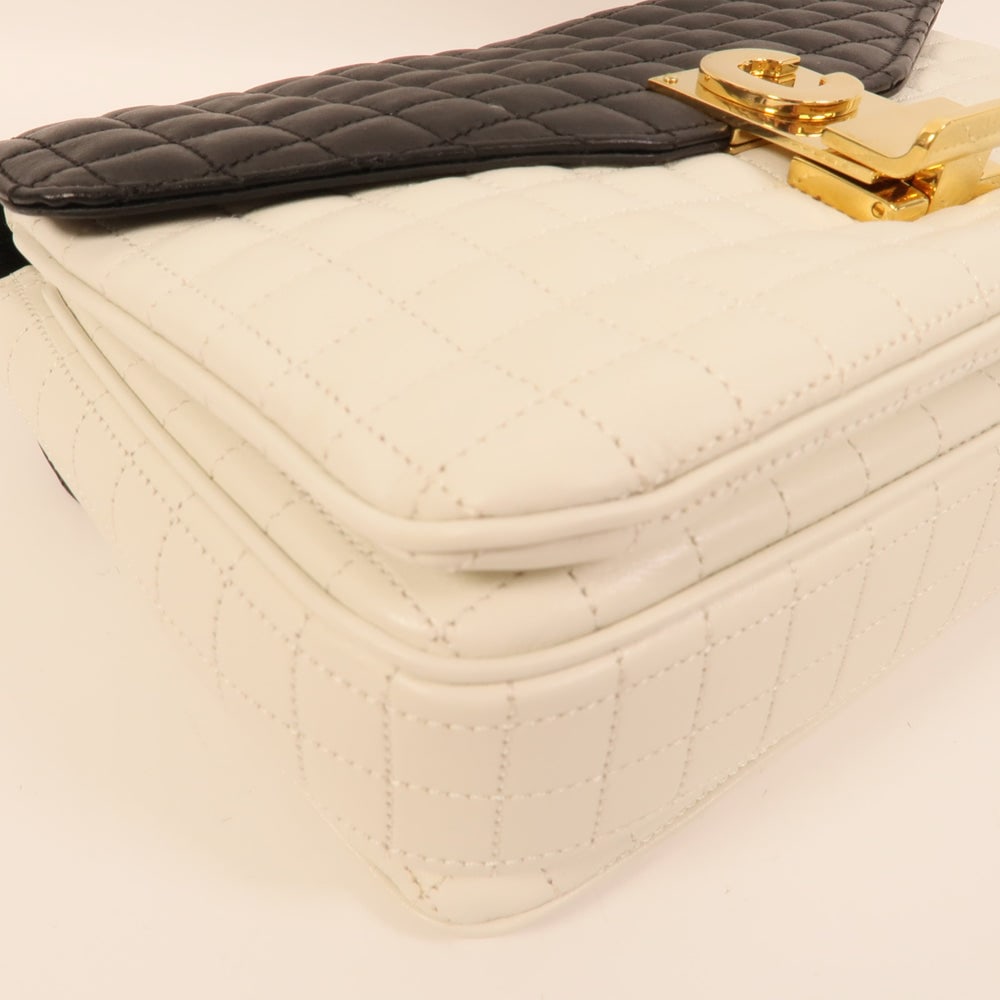 Celine C Bag White Black - 11