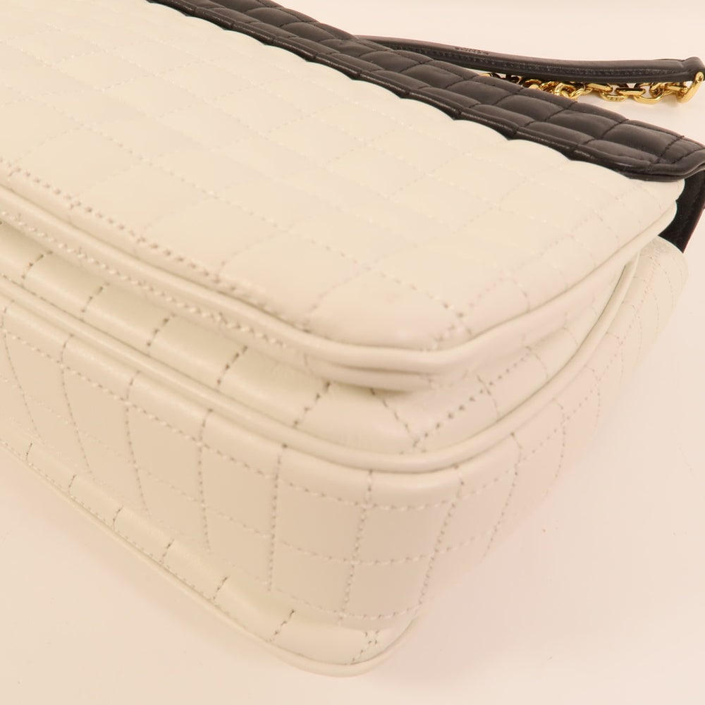 Celine C Bag White Black - 12