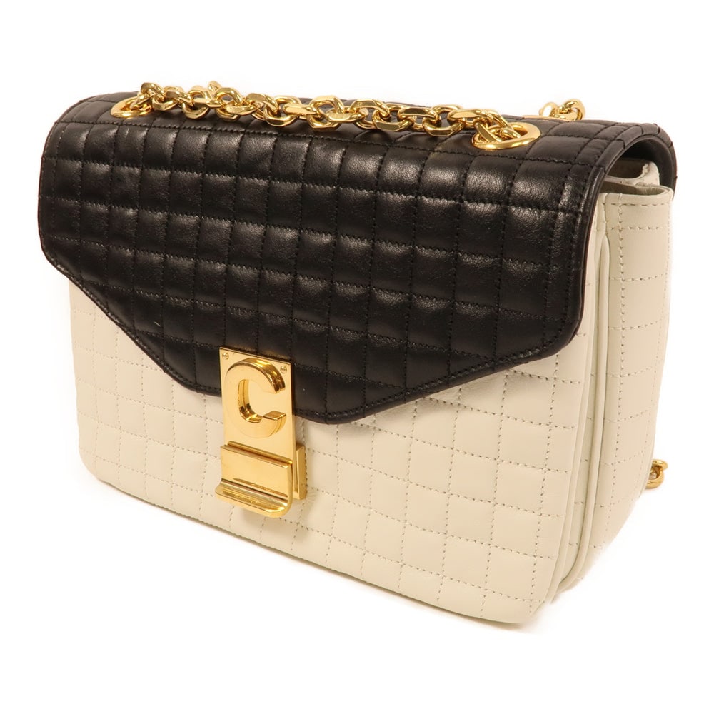 Celine C Bag White Black - 3