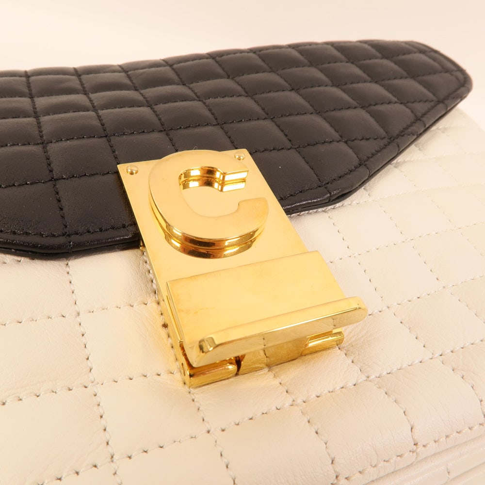 Celine C Bag White Black - 8