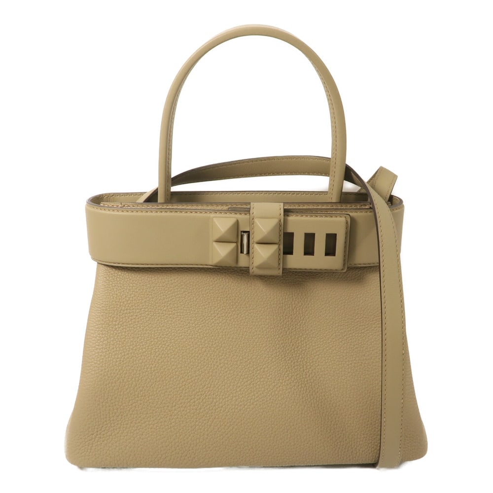 Hermes Sac Medor Marfa: Marfa Togo and Swift leather 2-way shoulder bag with palladium-tone hardware.