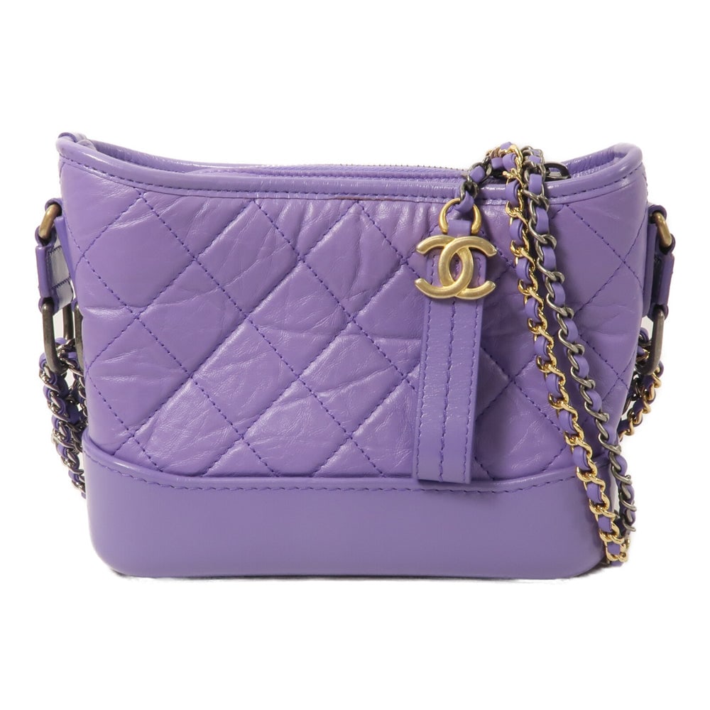 Chanel Gabrielle Small Chain: Purple calfskin chain shoulder bag.