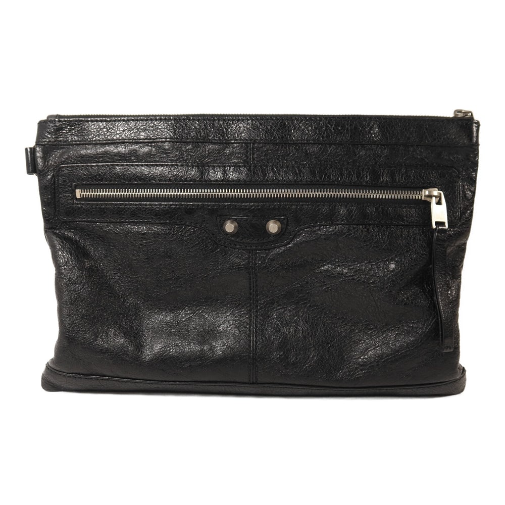 Balenciaga Classic City Pouch Black: Classic City pouch clutch 273022 in black calfskin. Includes storage bags. Size 32 x 22 x 1 cm.