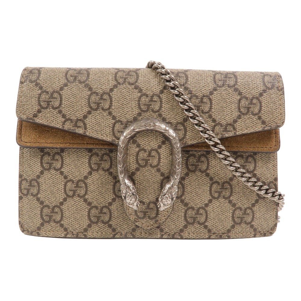 Gucci Chain Shoulder 476432 Brown: Chain shoulder bag 476432 in brown GG canvas. Includes storage bags. Size 16.5 x 10 x 4 cm.