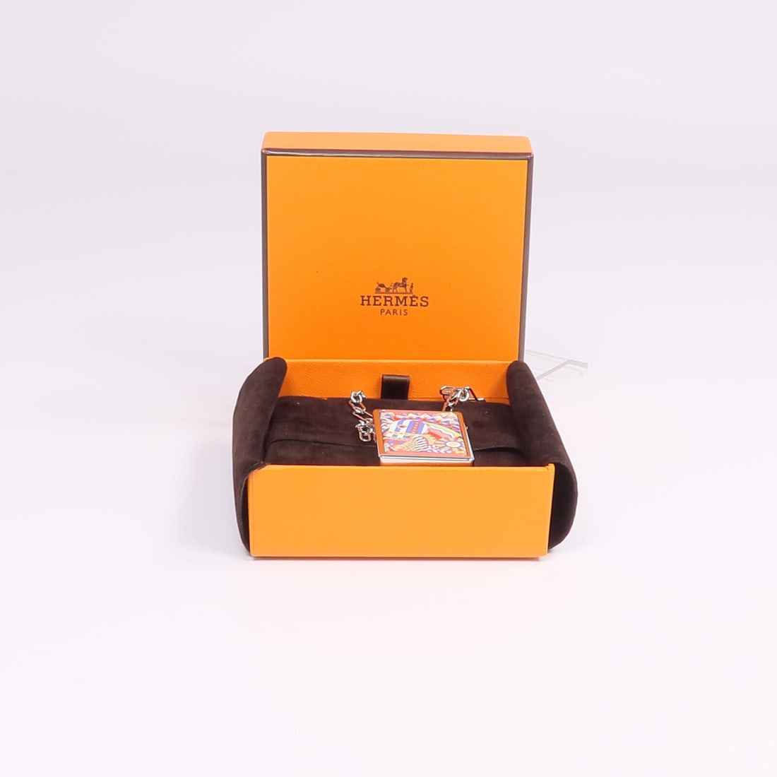 Hermes Locket Necklace Silver - 10