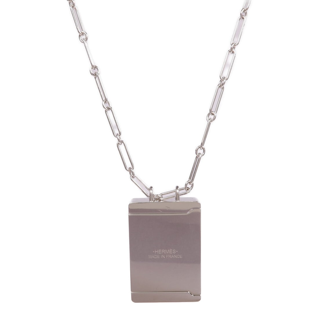 Hermes Locket Necklace Silver - 2