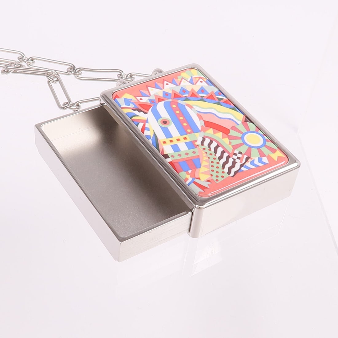 Hermes Locket Necklace Silver - 9