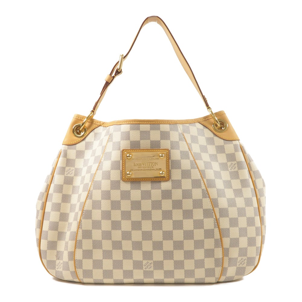 Louis Vuitton Galliera PM Azur: Galliera PM shoulder bag N55215 in white Damier Azur canvas. Size 40 x 28 x 11 cm.