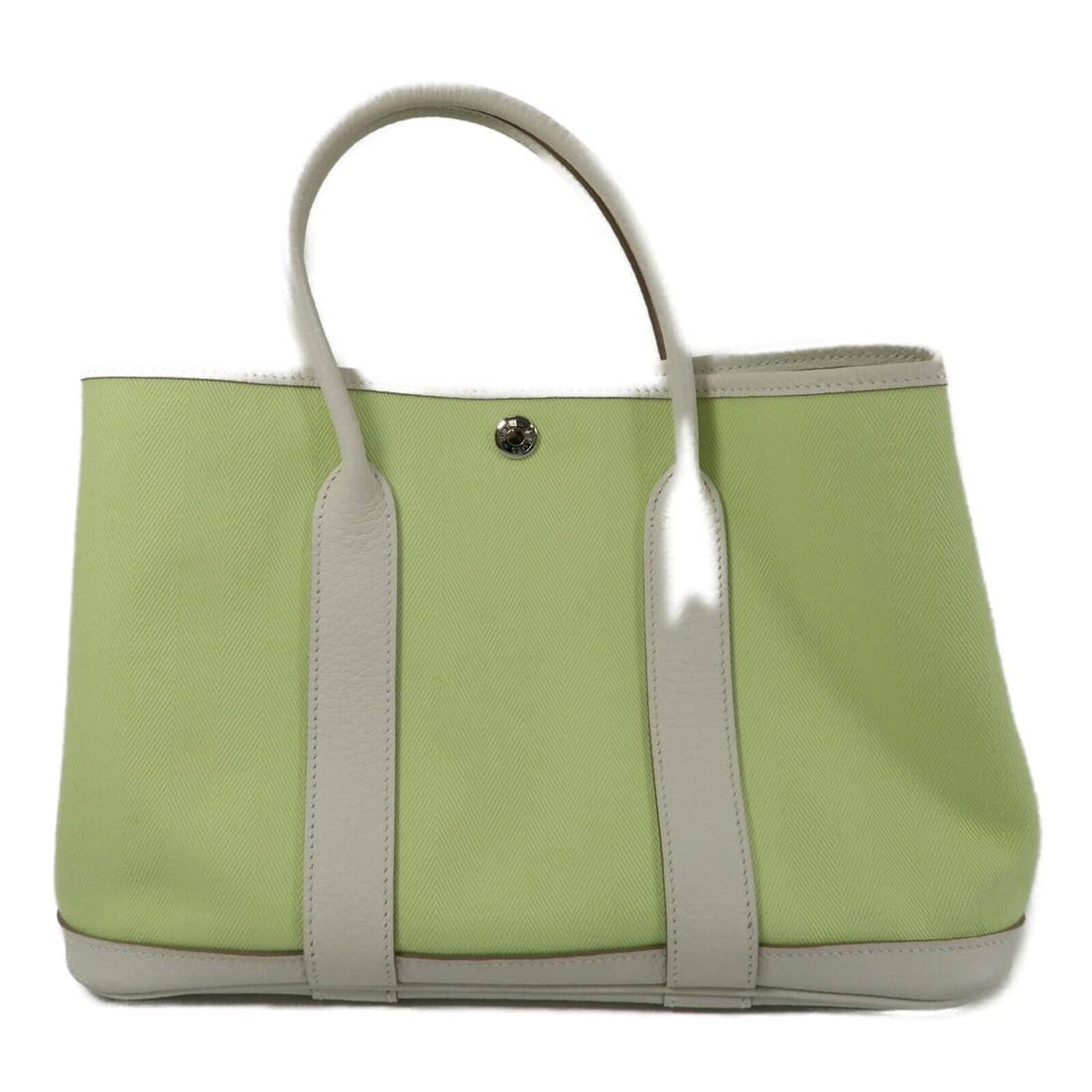 Hermes Garden Party TPM: Jaune Bourgeon canvas tote bag.