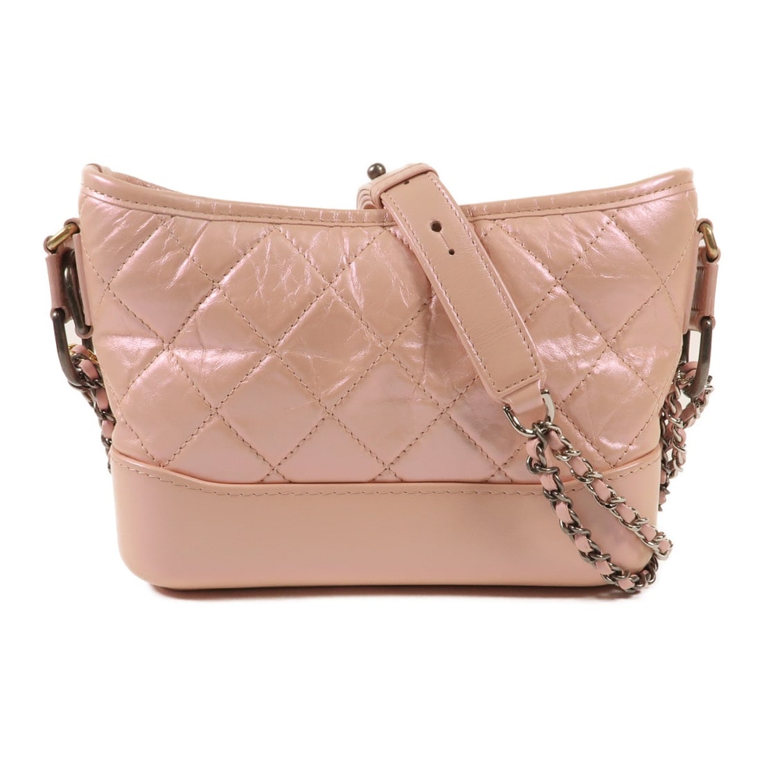 Chanel Gabrielle Mini Chain: Pink calfskin mini chain shoulder bag.