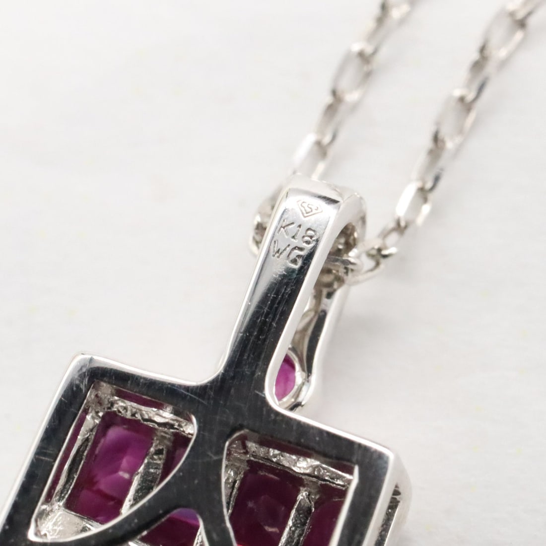 Ruby Necklace White Gold - 4