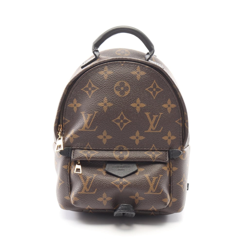 Louis Vuitton Palm Springs Mini: Brown and black monogram backpack.