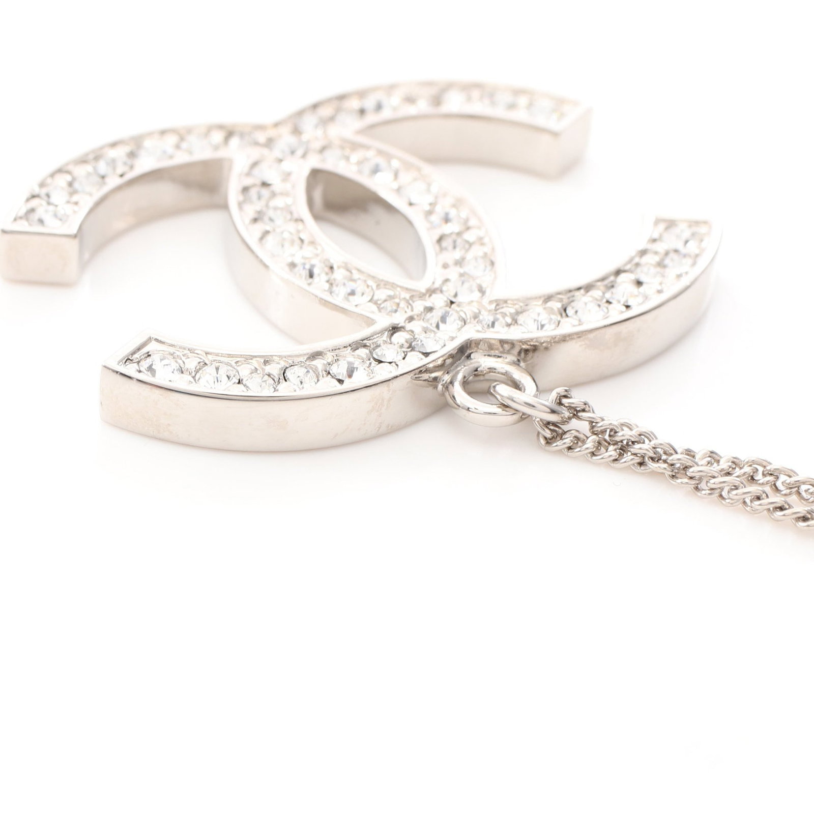 Chanel Coco Mark Rhinestone Silver - 7