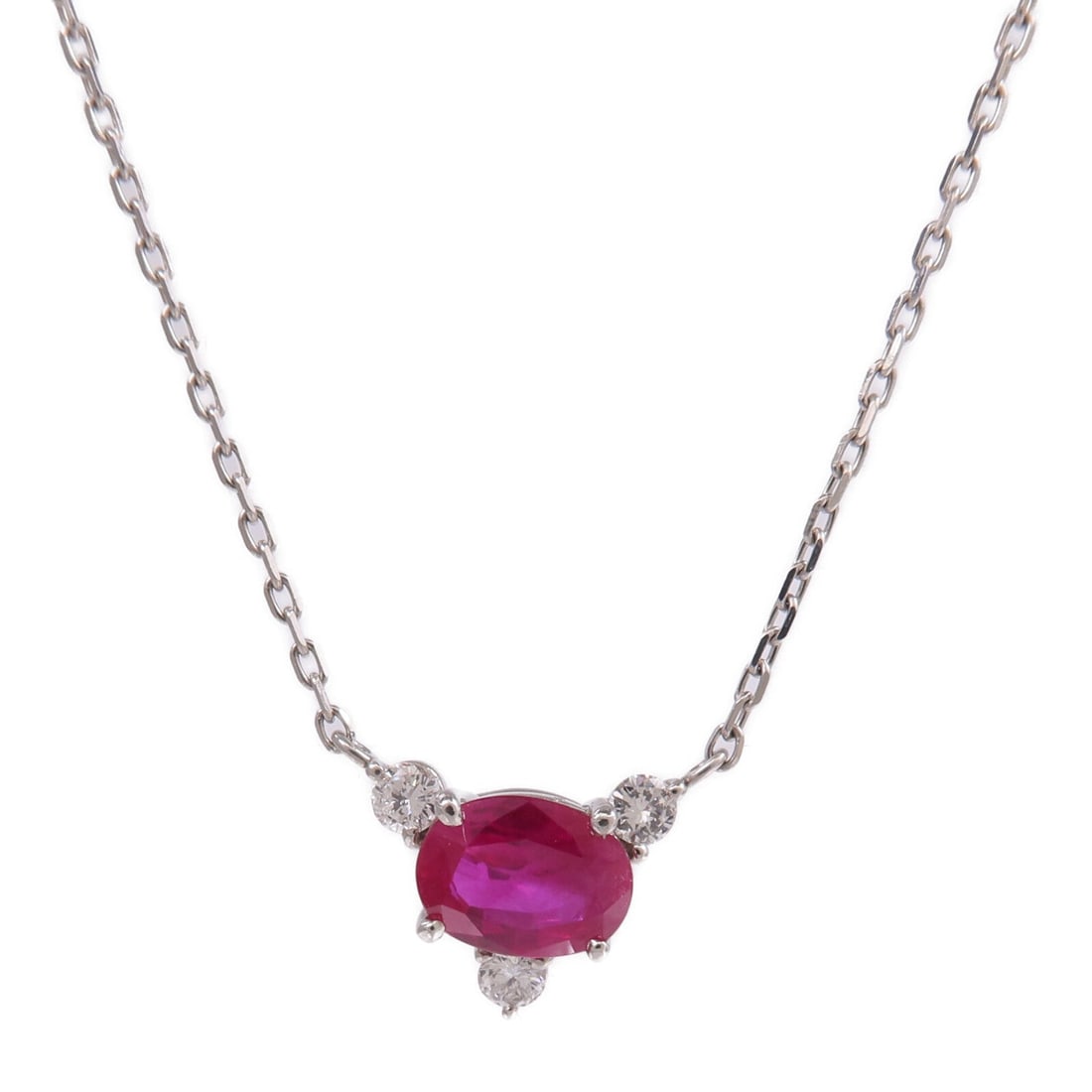 Ruby Diamond Necklace Platinum - 3