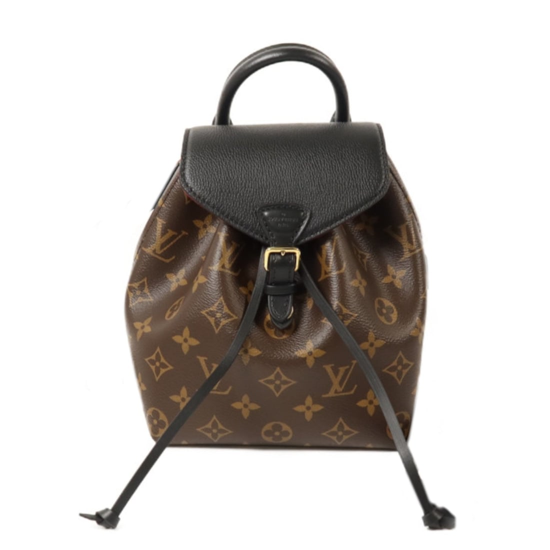 Louis Vuitton Montsouris BB: Brown and black monogram backpack.