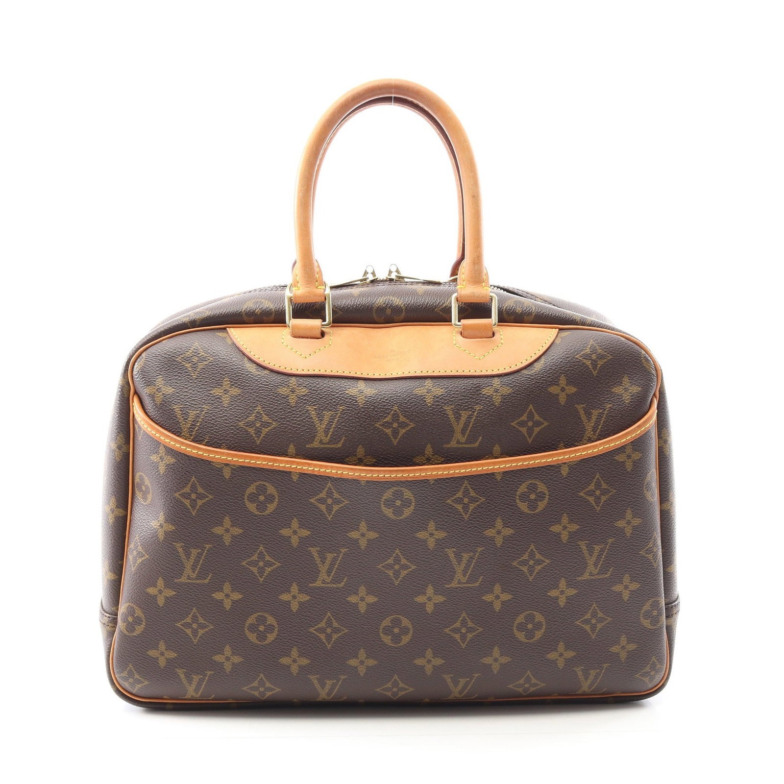 Louis Vuitton Deauville Monogram: Deauville Bowling Vanity M47270 in Monogram PVC and leather; 35 x 25 x 14 cm.