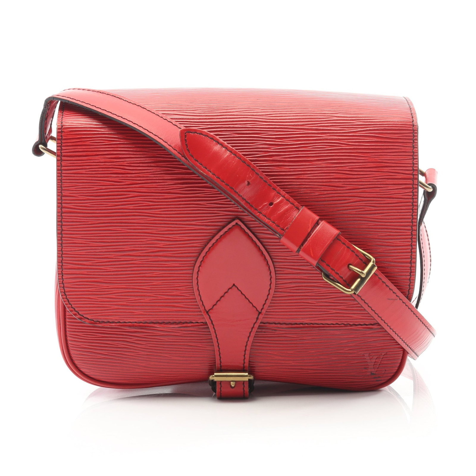 Louis Vuitton Cartesiere Epi Red: Cartesiere M52247 shoulder bag in Castilian red Epi leather; 22.5 x 19 x 6.5 cm.