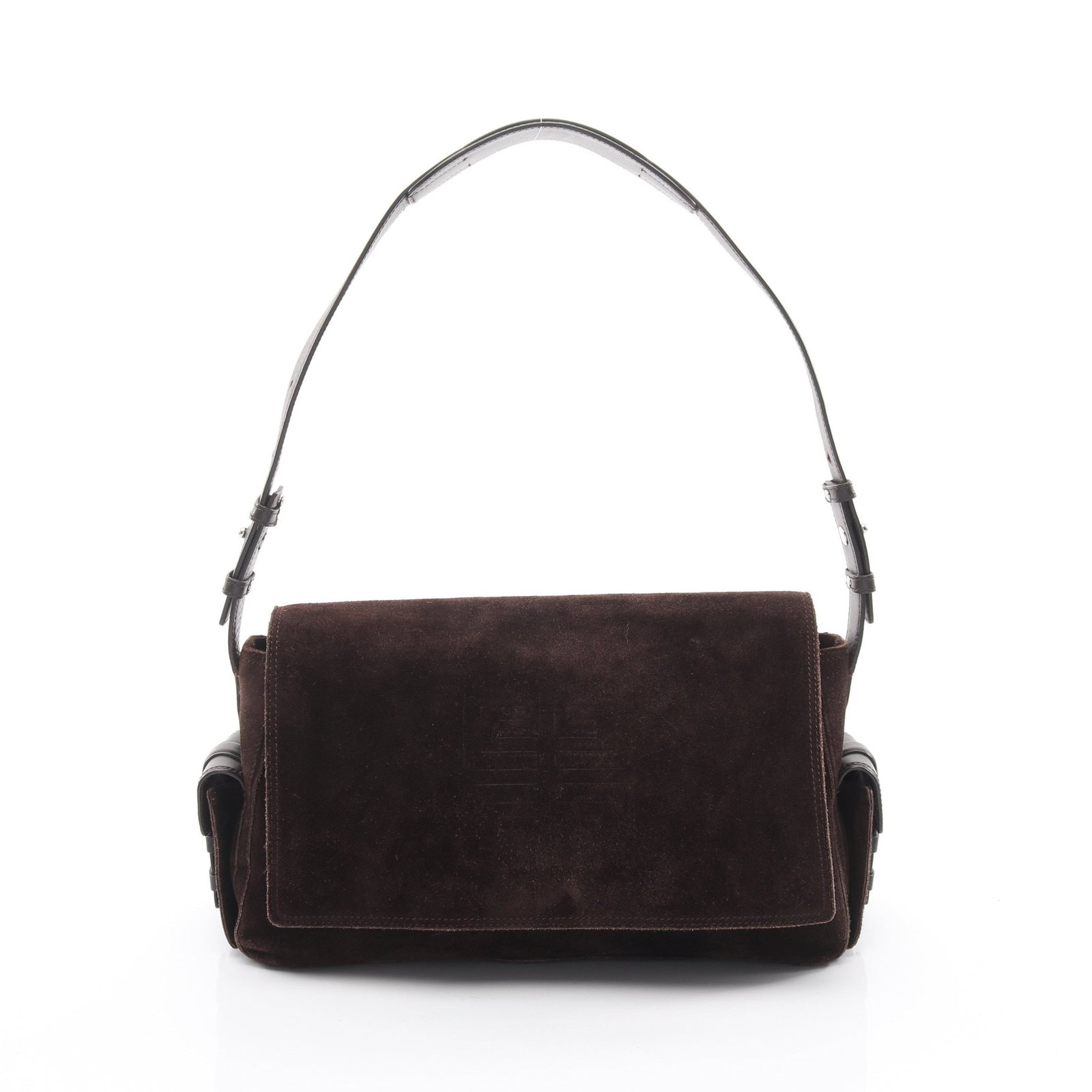 Givenchy 4G One Shoulder Dark Brown: Dark brown 4G one shoulder bag in suede and leather; 30 x 20 x 9 cm.