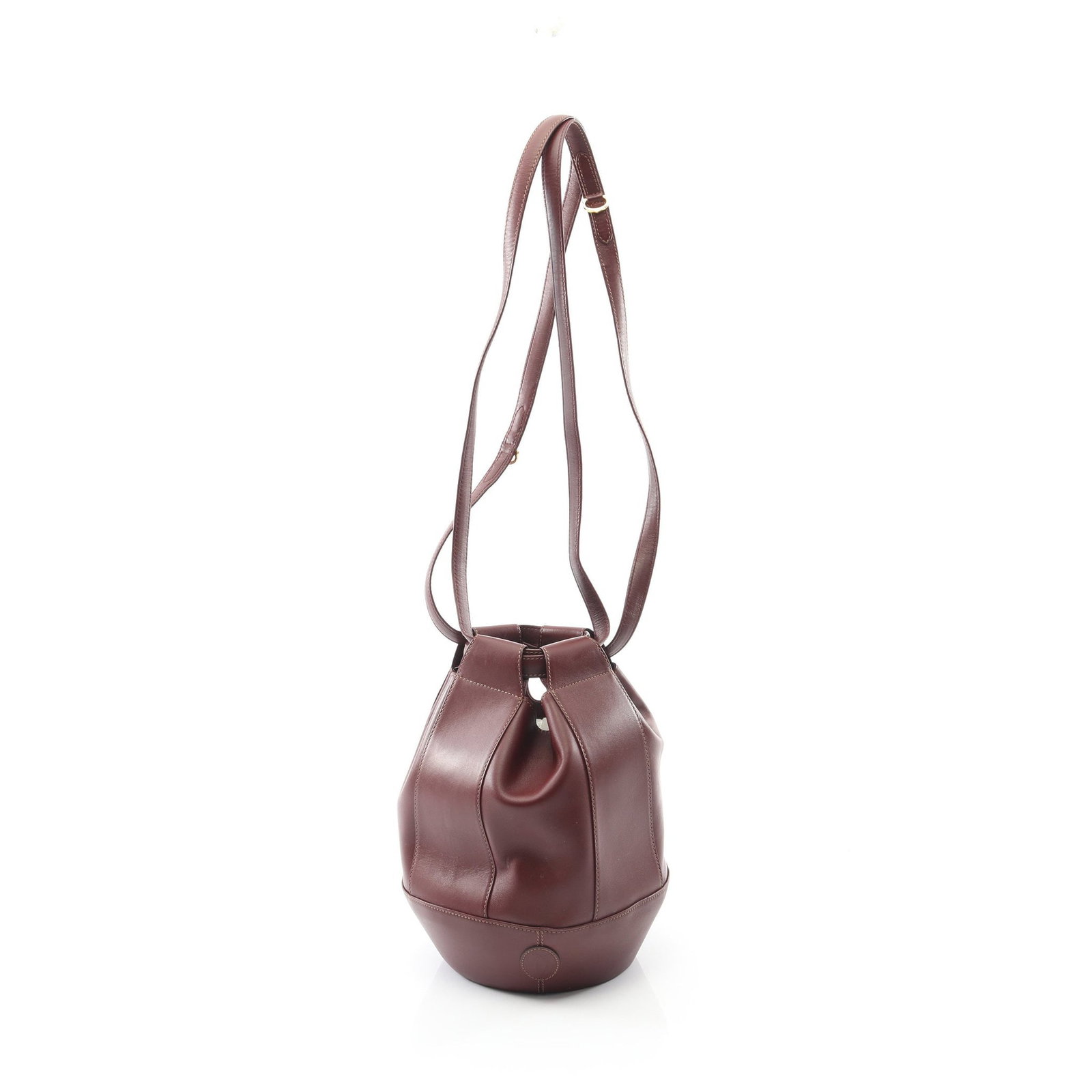 Cartier Mast Line Shoulder Bag Bordeaux: Bordeaux Mast Line shoulder bag in leather; 14 x 25 x 14 cm.