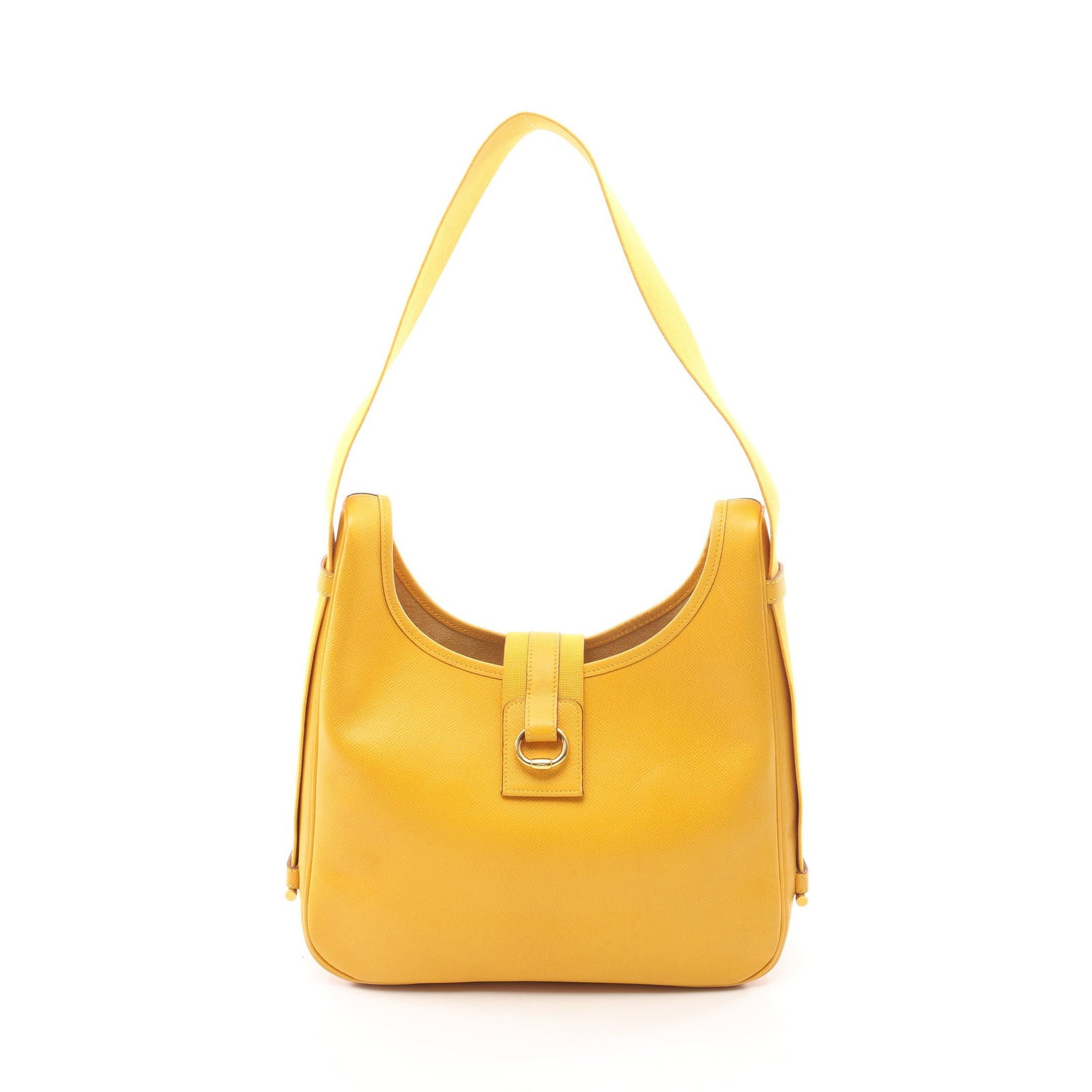Hermes Sako Jaune Yellow: Sako shoulder bag in yellow Courchevel leather with gold hardware; 30 x 22 x 9 cm.