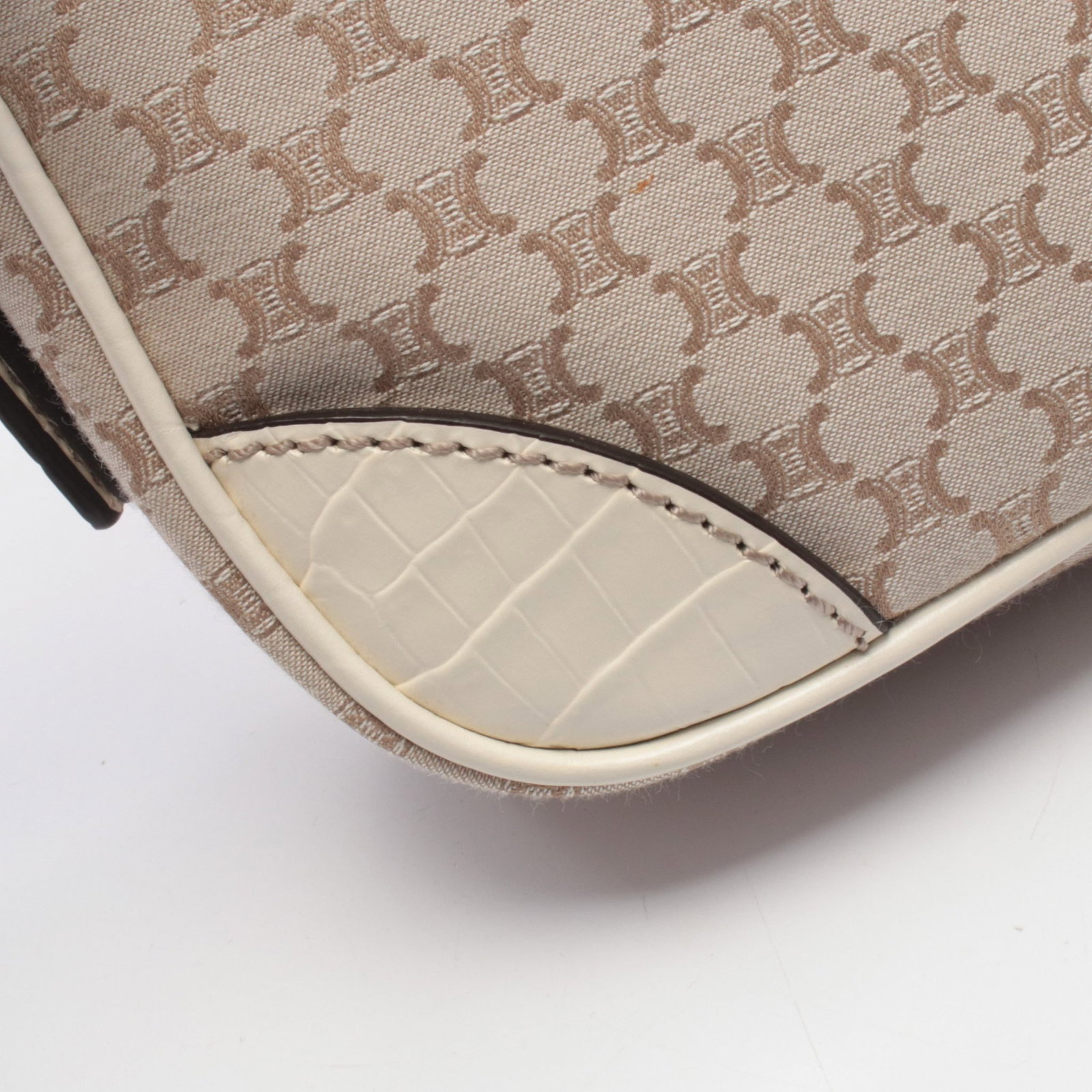 Celine Macadam Shoulder Bag Beige - 5
