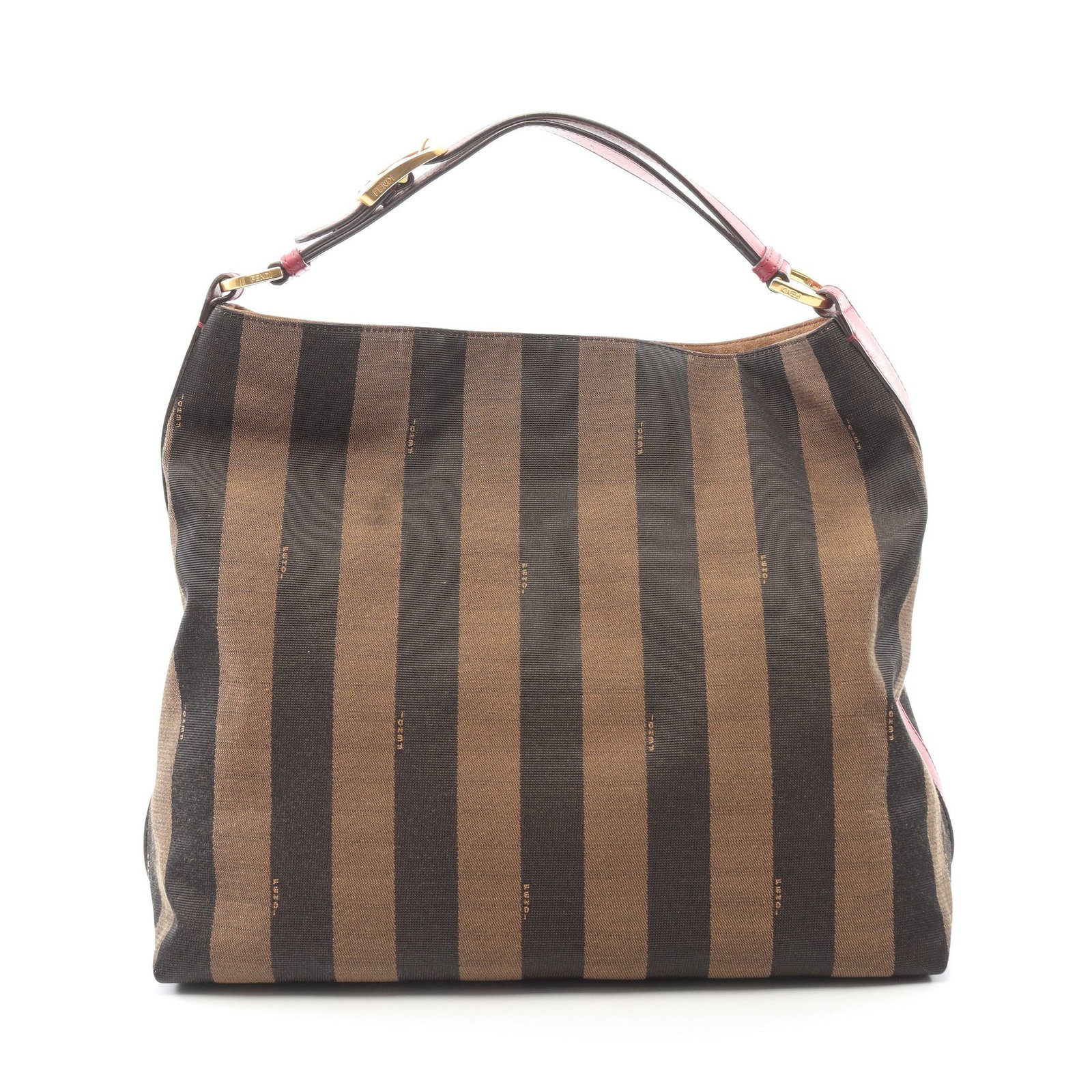 Fendi Pecan Shoulder Bag Multicolor: Brown, black, and pink purple Pecan shoulder bag 8BR653 in canvas and leather; 38 x 33 x 17 cm.