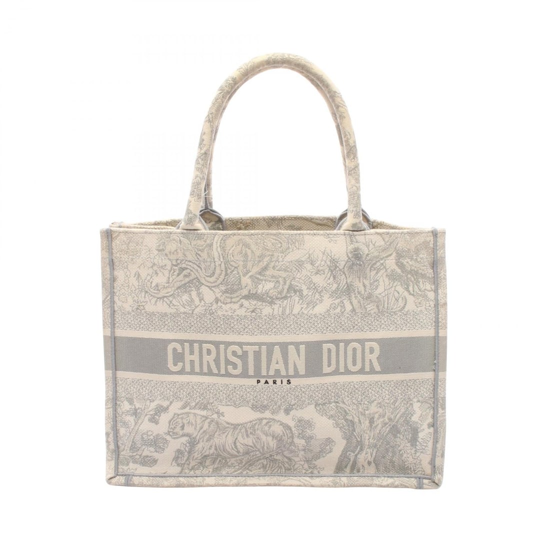 Dior Book Tote Medium Gray: Book Tote Medium in ivory and gray Toile De Jouy canvas; 36 x 27 x 14 cm.