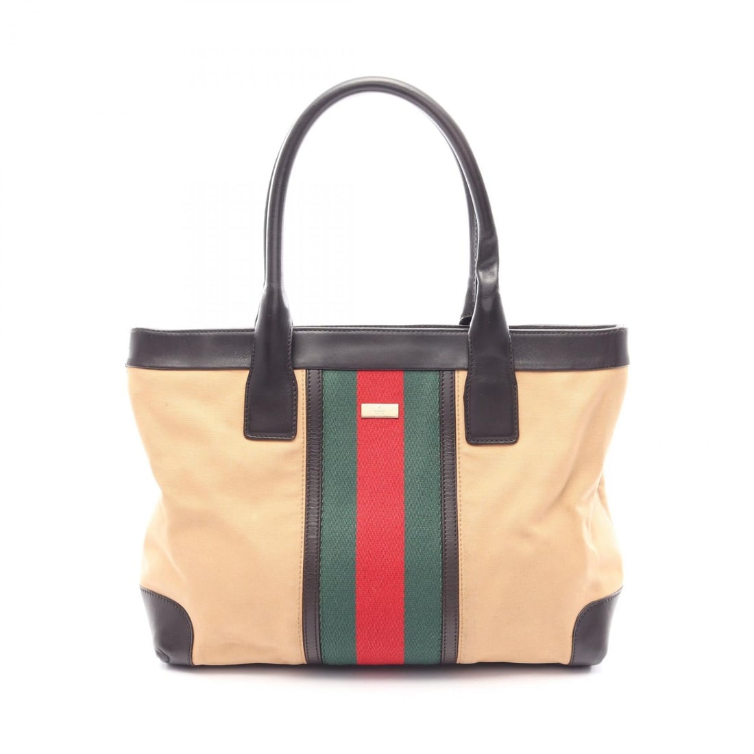 Gucci Sherry Line Tote Multicolor: Sherry Line handbag tote in yellow brown, dark brown, and multicolor canvas with leather trim; 31 x 25 x 9 cm.