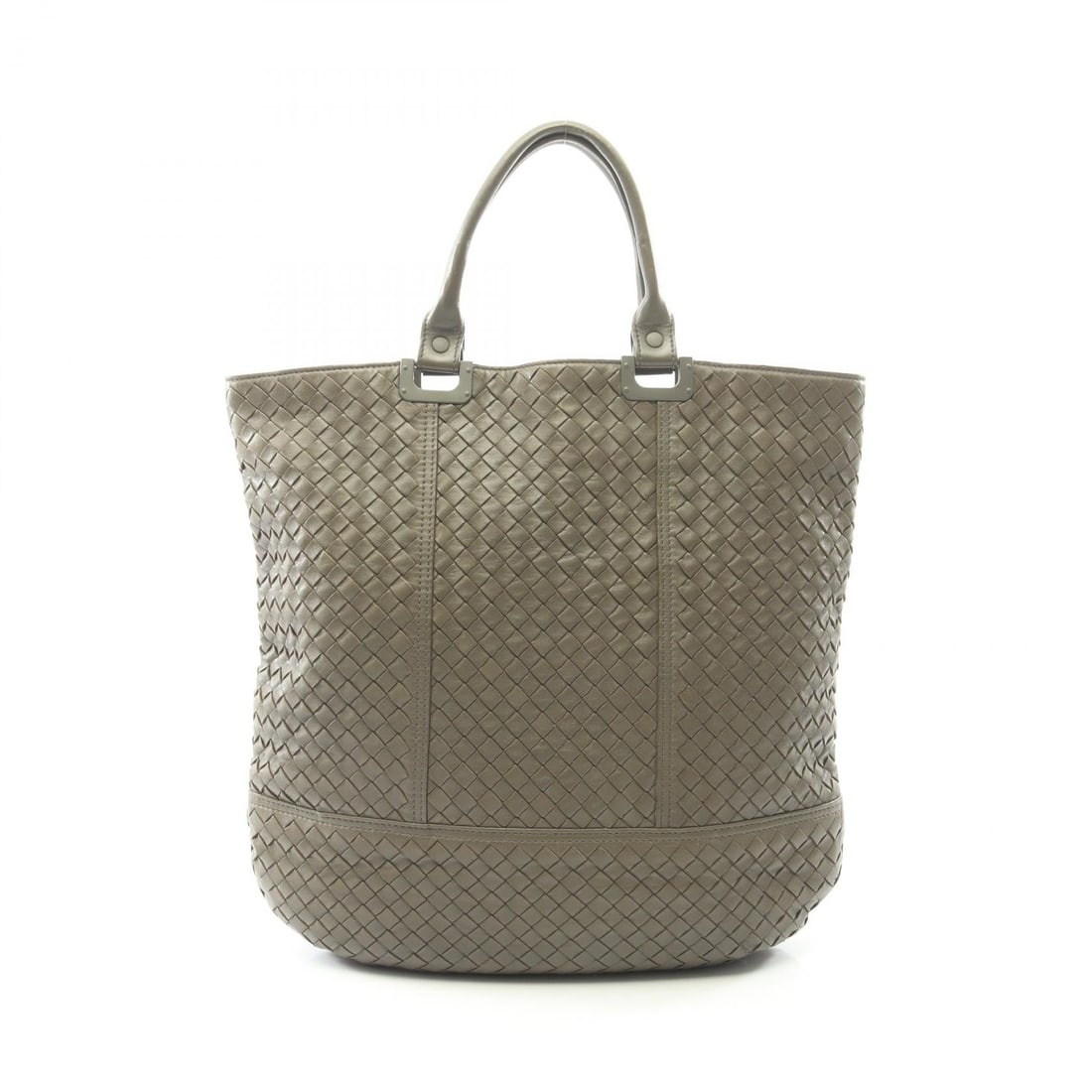Bottega Veneta Tote Gray Brown: Gray brown Intrecciato handbag tote in leather; 34 x 38 x 4 cm.