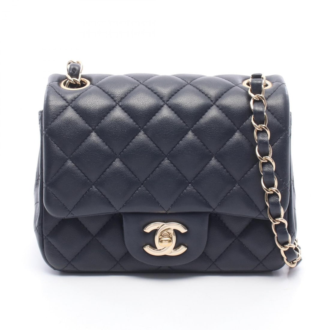 Chanel Mini Chain Bag Navy (1 of 9)