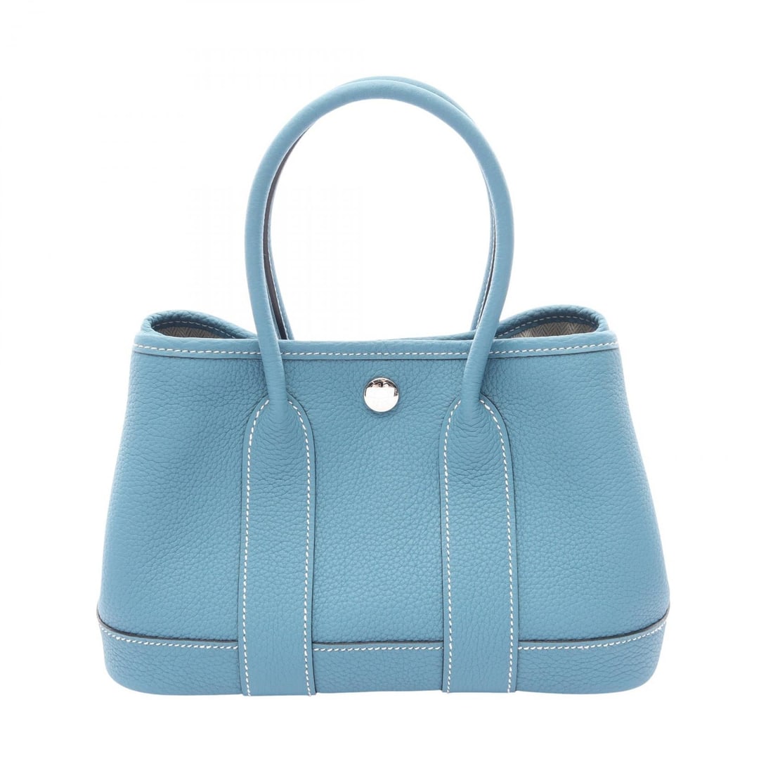 Hermes Neo Garden 23 Blue Jean: Neo Garden 23 handbag in light blue Negonda leather with silver hardware; 23 x 16 x 10 cm.