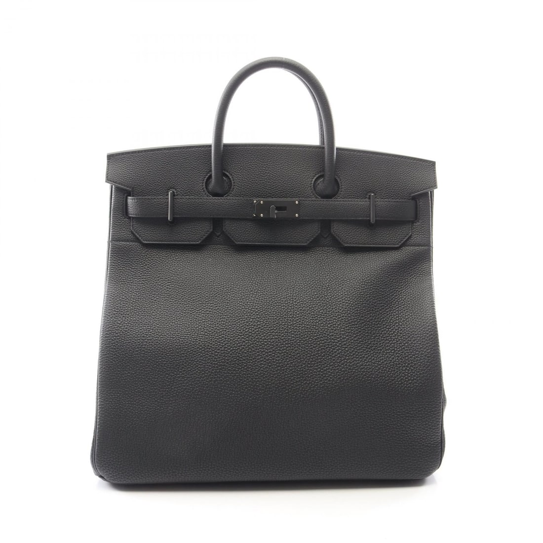 Hermes HAC 40 Black: Haut a Courroies 40 handbag in black Togo with black hardware; includes box, storage bags, 2 keys, crochet, and padlock; 40 x 40 x 23 cm.