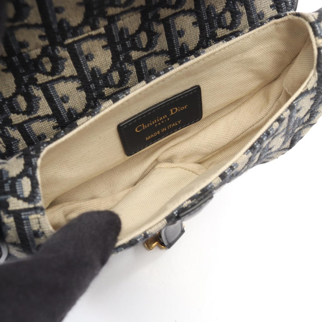 Dior Saddle Mini 2Way Beige Navy - 3