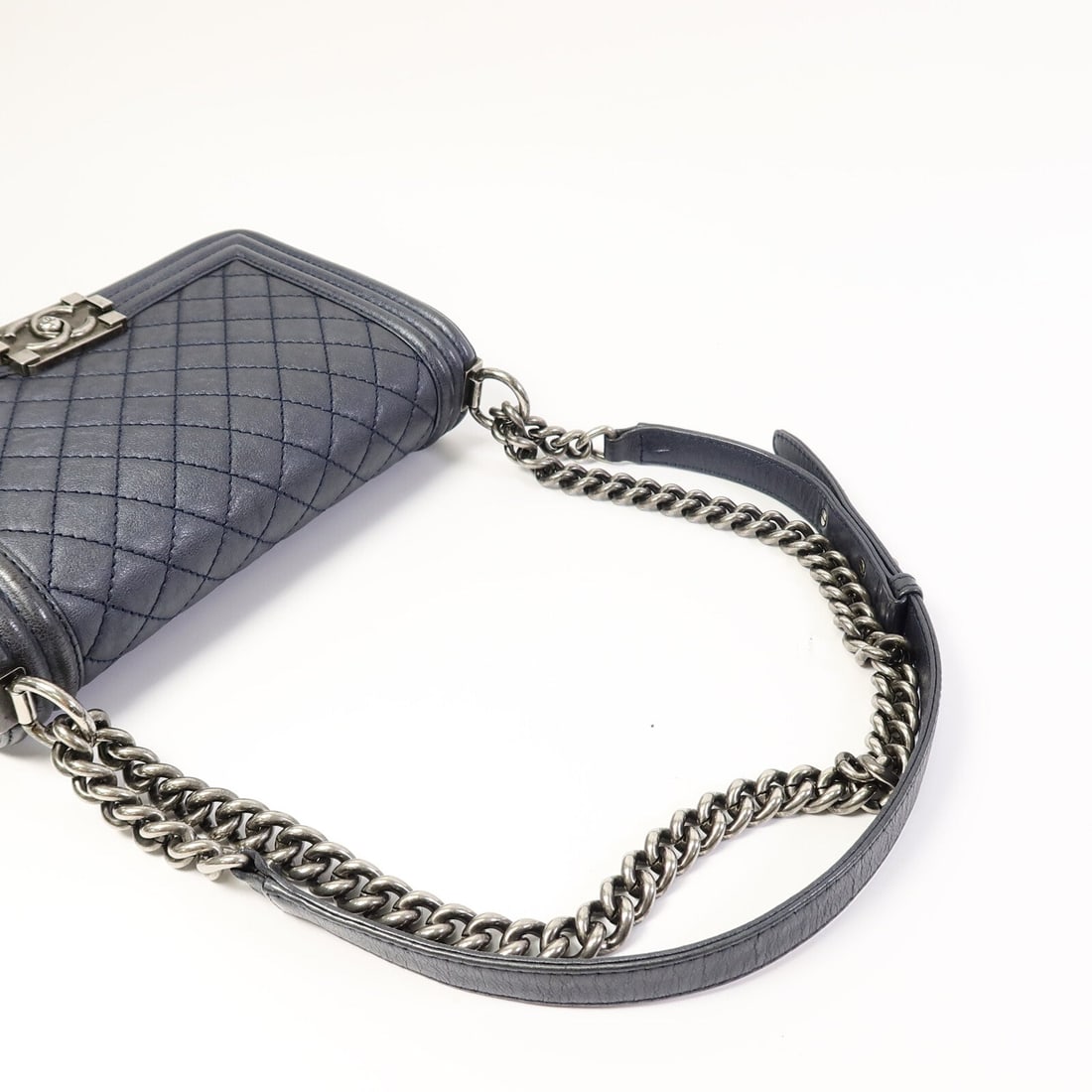 Chanel Boy 25 Navy Blue - 10