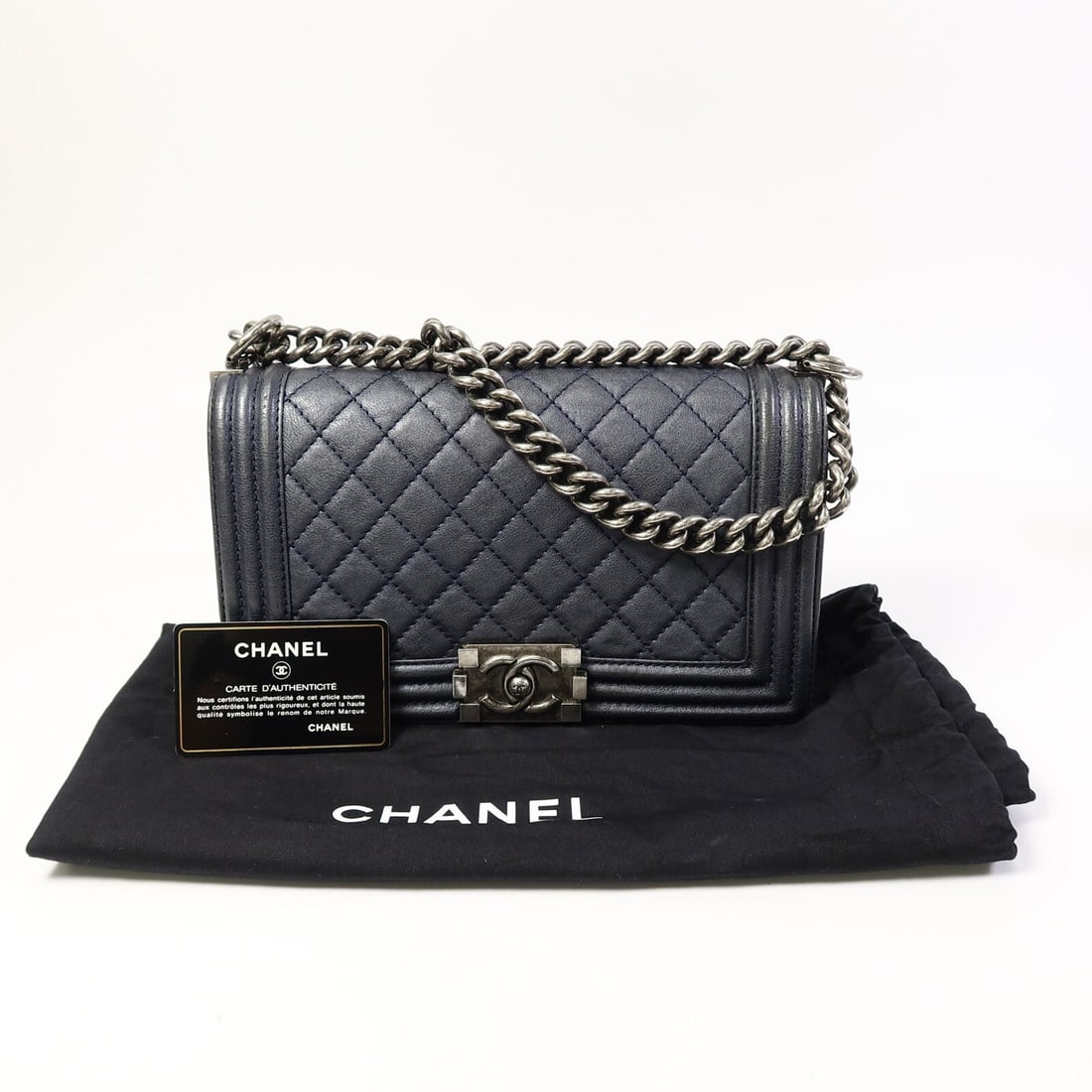 Chanel Boy 25 Navy Blue - 11