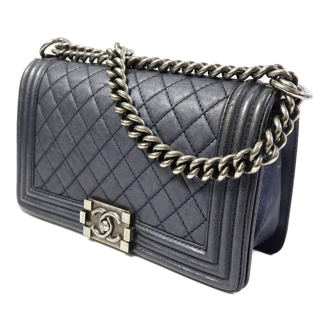 Chanel Boy 25 Navy Blue - 2