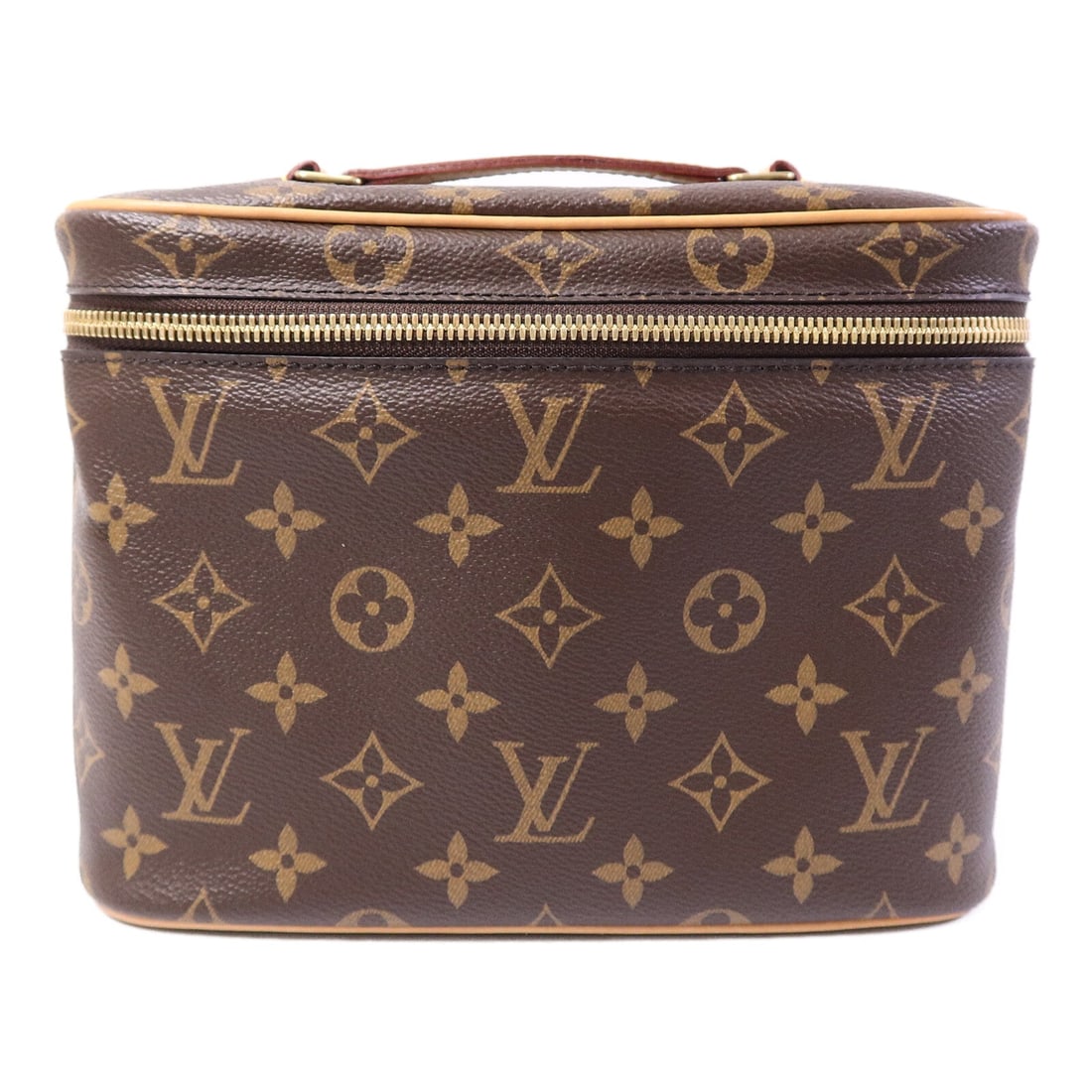 Louis Vuitton Nice BB Brown: Nice BB handbag M42265 in Monogram coated canvas with gold hardware; includes storage bags; 24 x 17 x 13 cm.