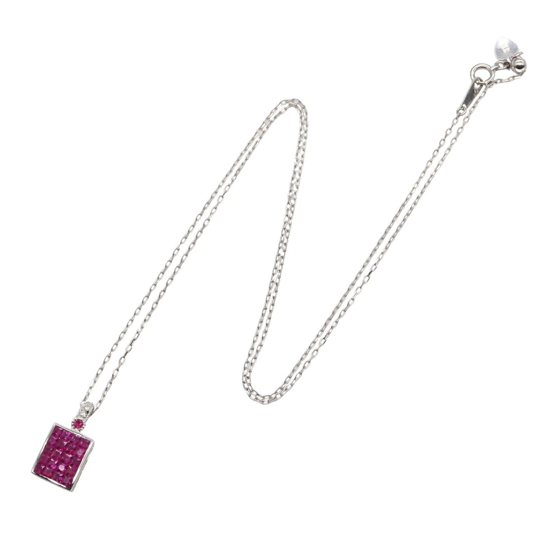 Ruby Necklace White Gold - 2